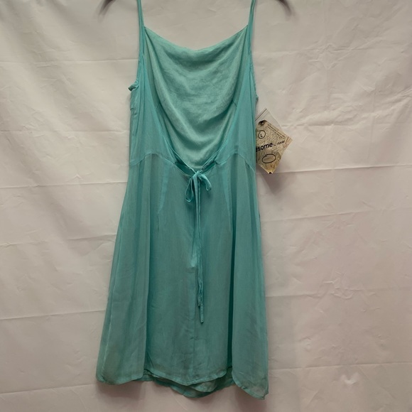 Awesome cocktail light blue dress, nacked back - Picture 2 of 5